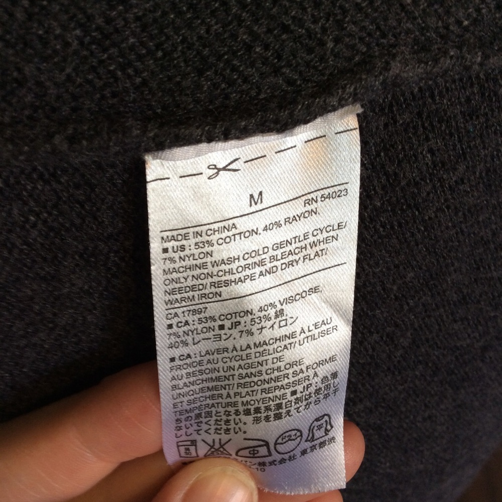 BANANA REPUBLIC grey waterfall cardi Womens Size M - Picture 5 of 5